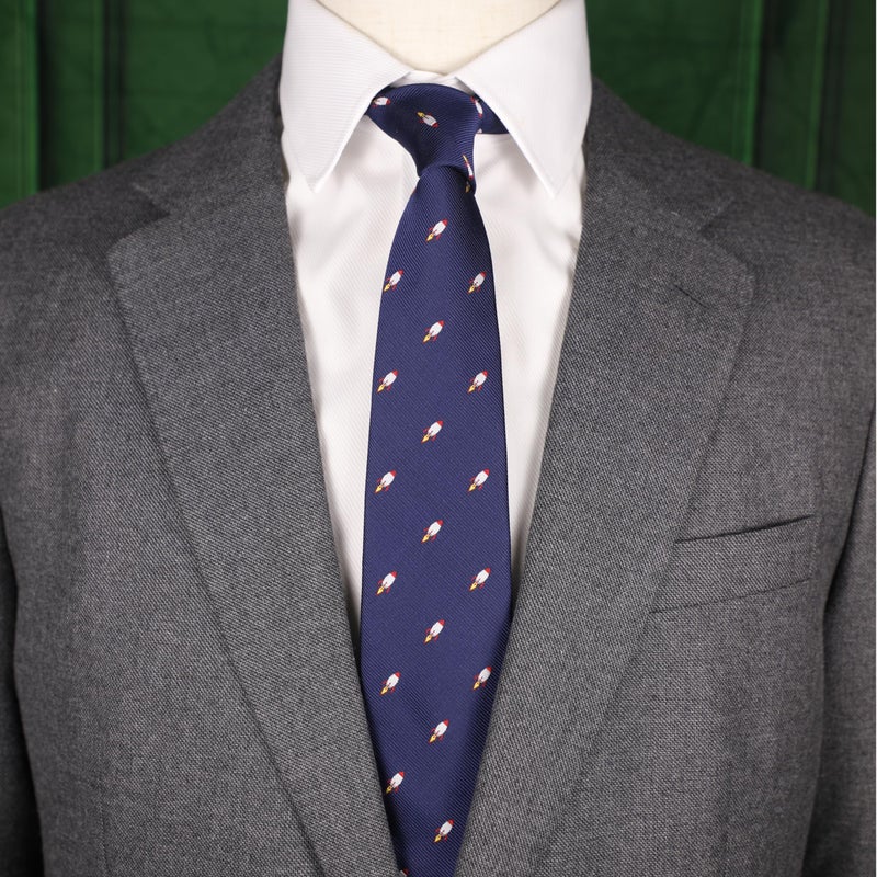 MENDEPOT Space Ties Airplanes Necktie Astronaut UFO Tie Men Birthday Father's Day Gift (Rocket) - Image 2